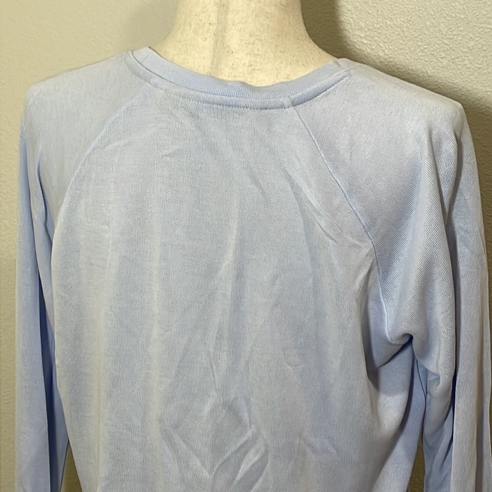 Athleta Blue Serenity Criss Cross Sweatshirt Size Small - Picture 7 of 9